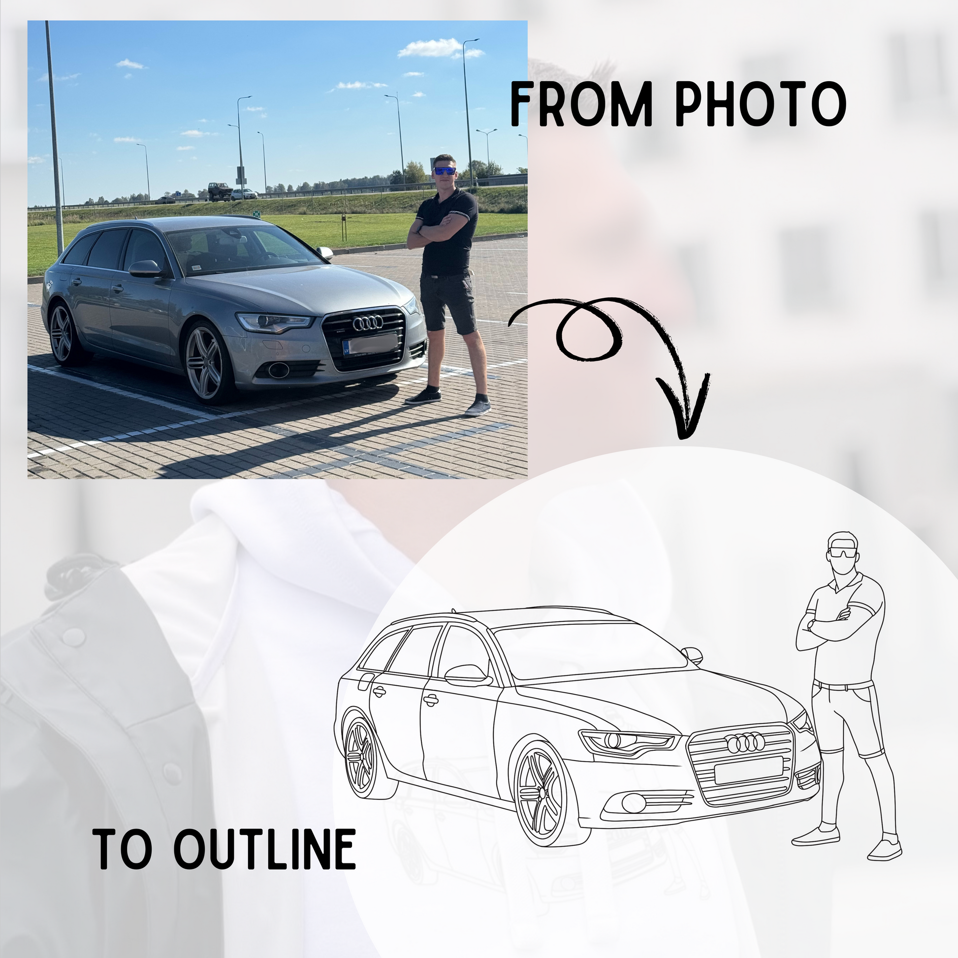 Custom photo OUTLINE hoodie