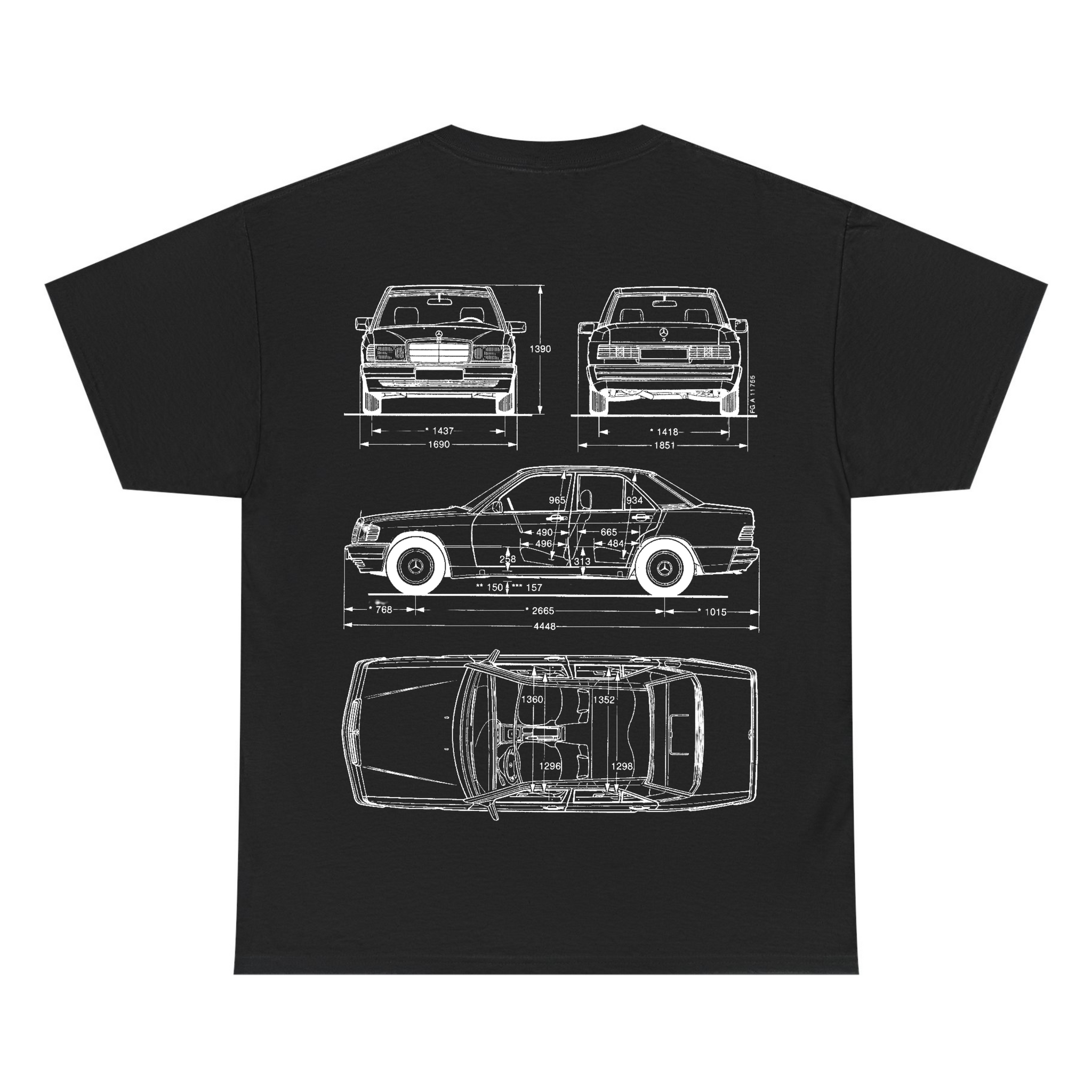Car blueprint (Audi, BMW, Mercedes) - T-Shirt