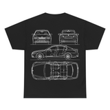 Car blueprint (Audi, BMW, Mercedes) - T-Shirt
