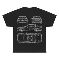 Car blueprint (Audi, BMW, Mercedes) - T-Shirt