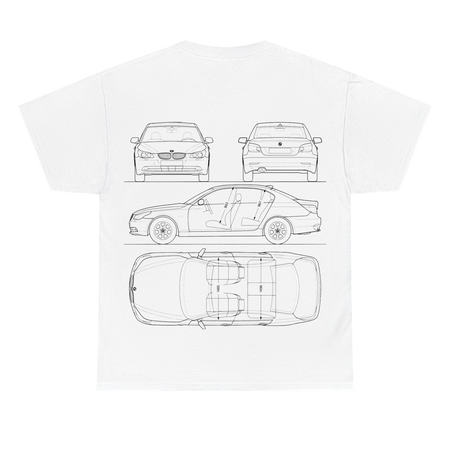 Car blueprint (Audi, BMW, Mercedes) - T-Shirt