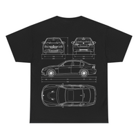 Car blueprint (Audi, BMW, Mercedes) - T-Shirt