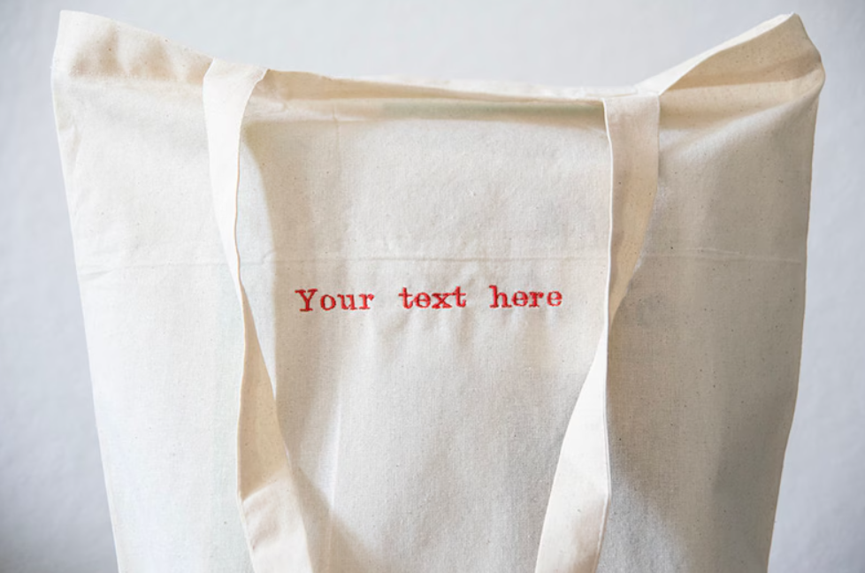 Tote Bag with YOUR text (embroidered)