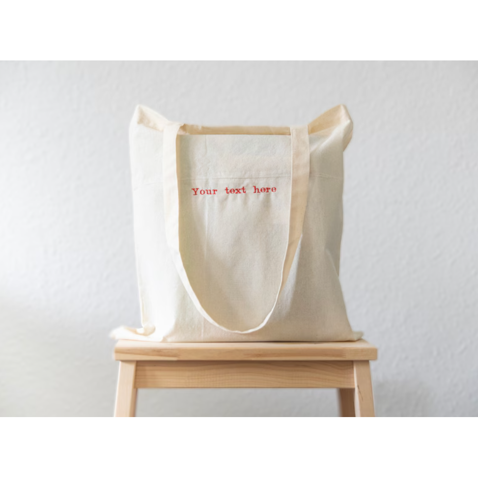 Tote Bag with YOUR text (embroidered)