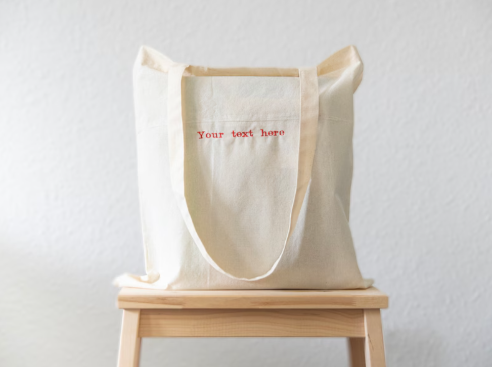 Tote Bag with YOUR text (embroidered)