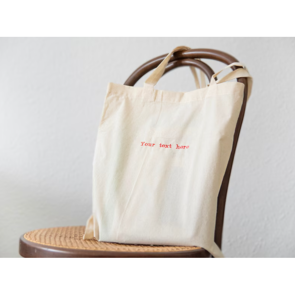 Tote Bag with YOUR text (embroidered)