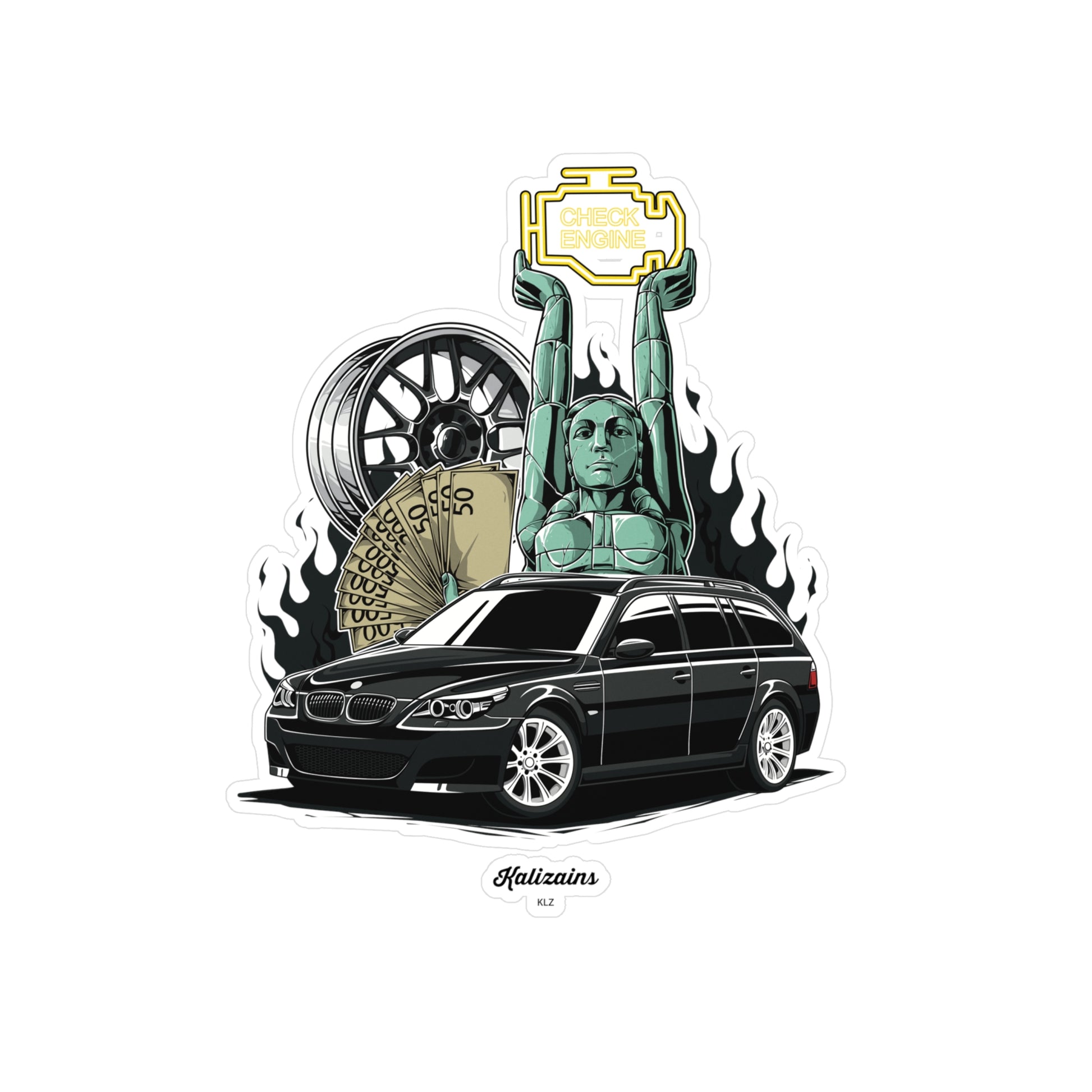 E61 check engine - Sticker