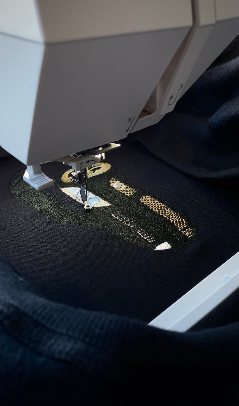 Custom embroidery on a hoodie - made from your photo