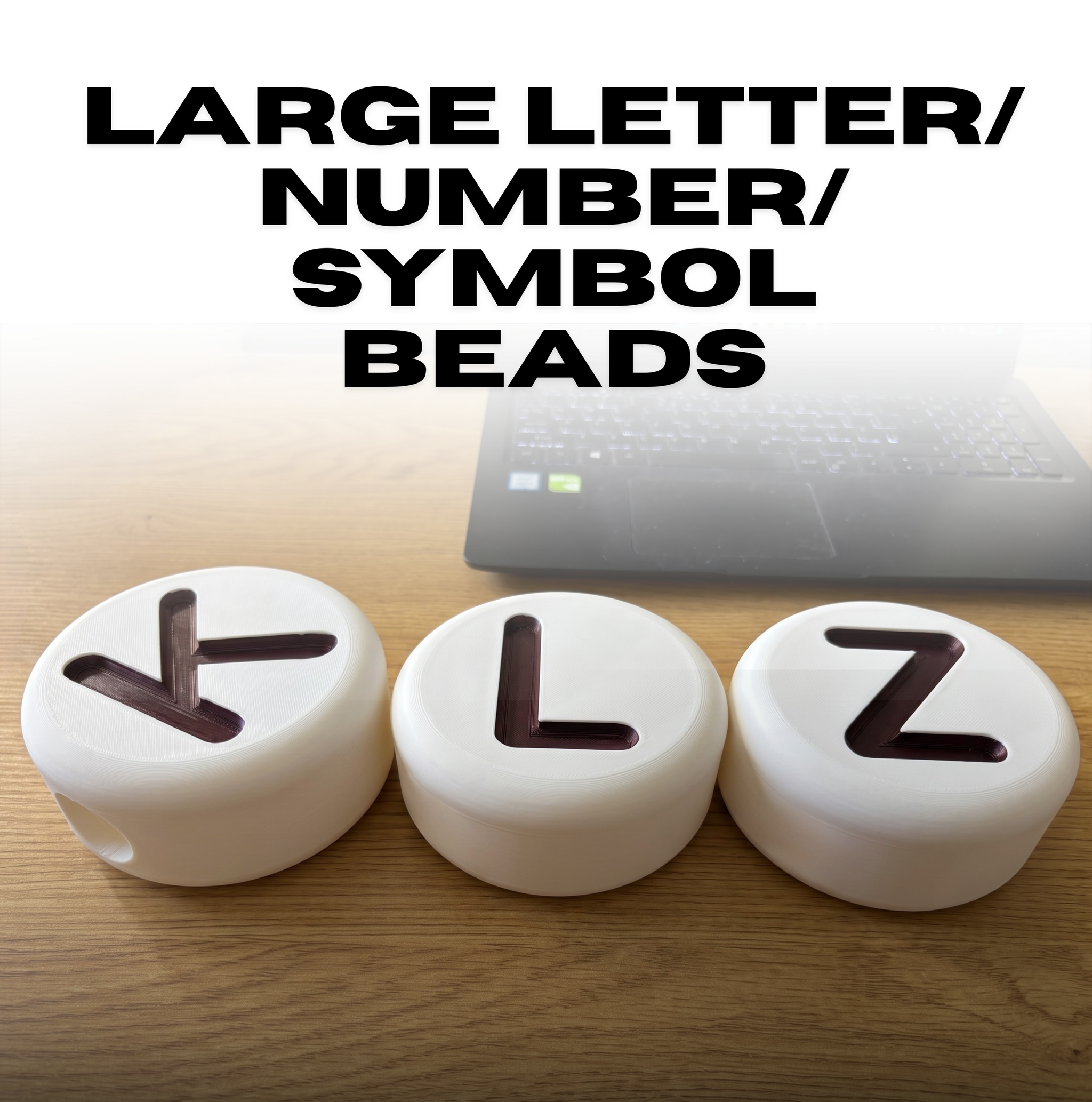 Large Letter/Number/Symbol Bead (1PC)