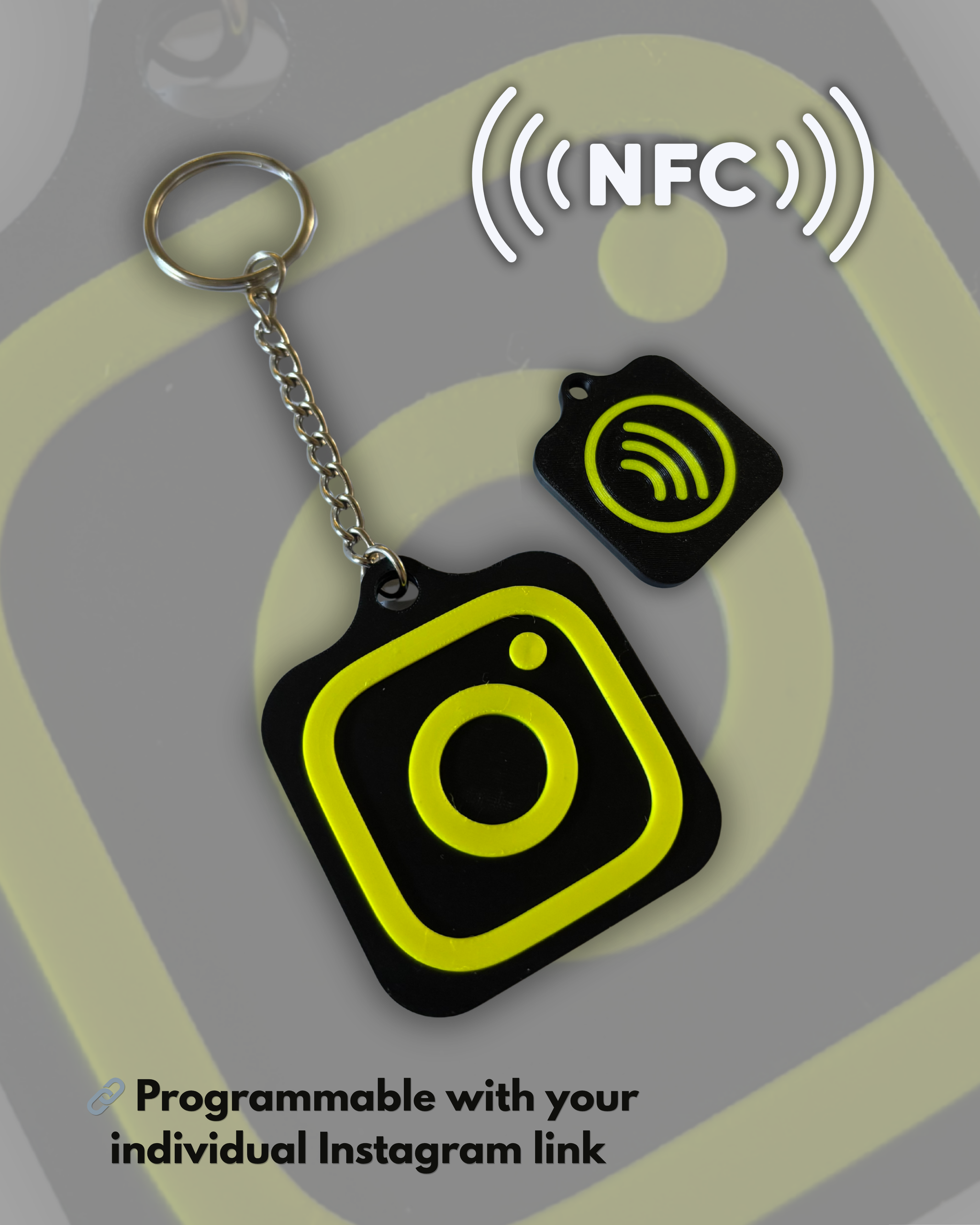 Personalised NFC Instagram Keychain – Digital Contact Tag