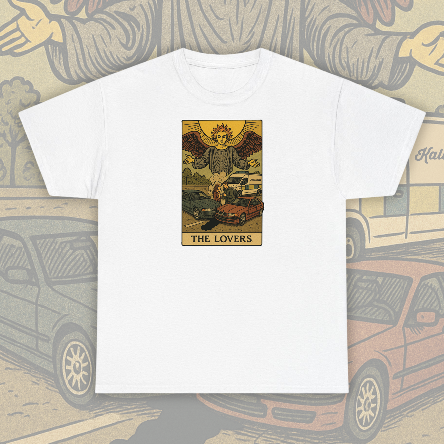 The lovers. BMW E36 Tarot card - T-Shirt