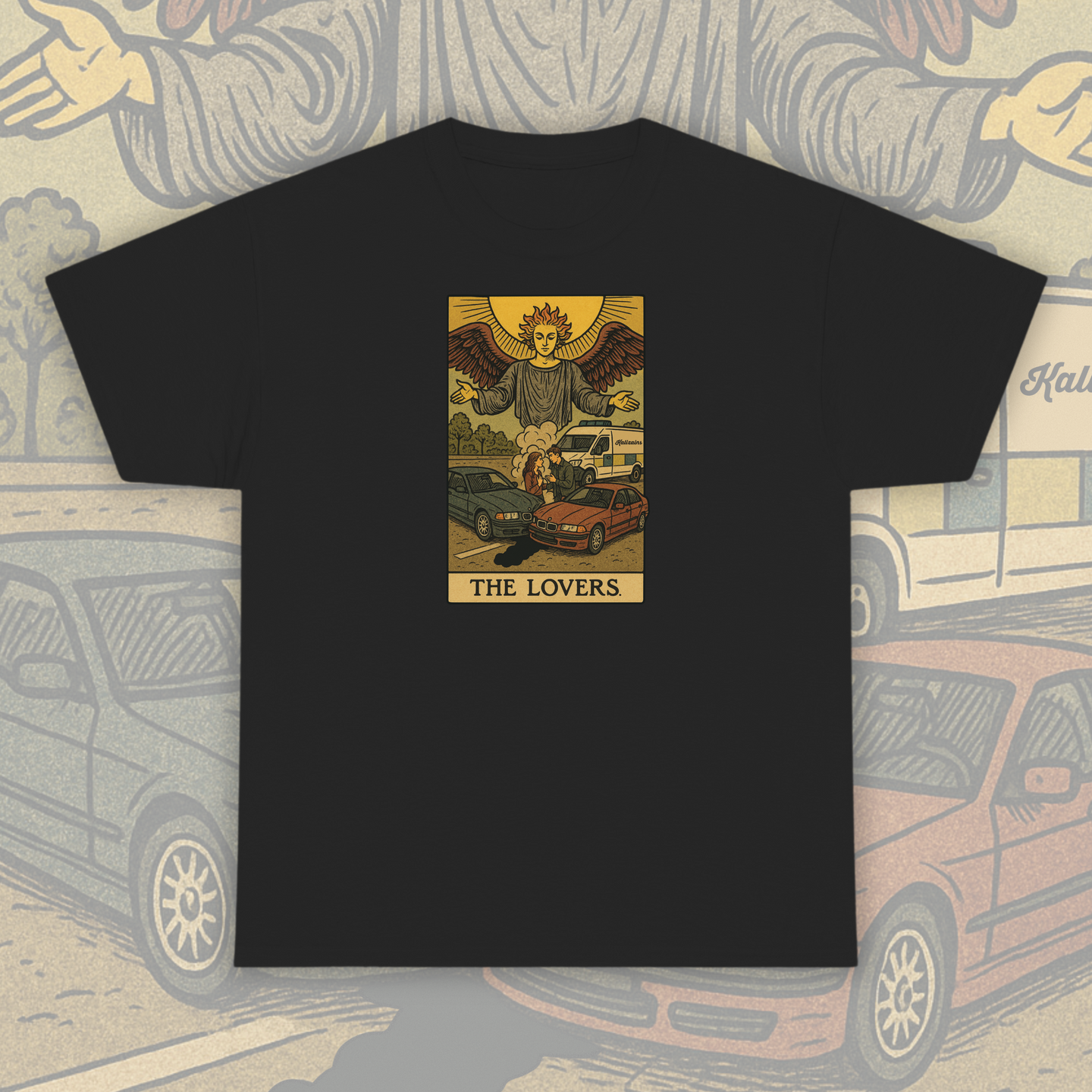 The lovers. BMW E36 Tarot card - T-Shirt