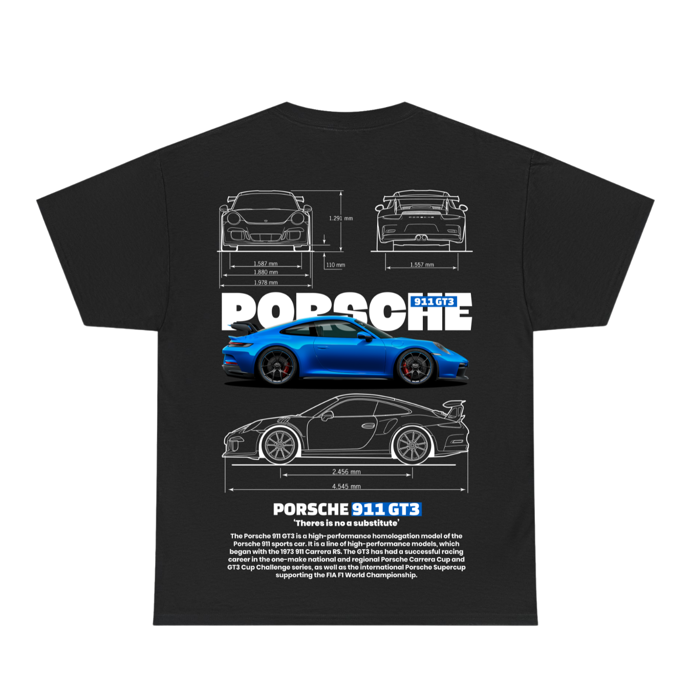 Porsche 911 gt3 blueprint -T-Shirt