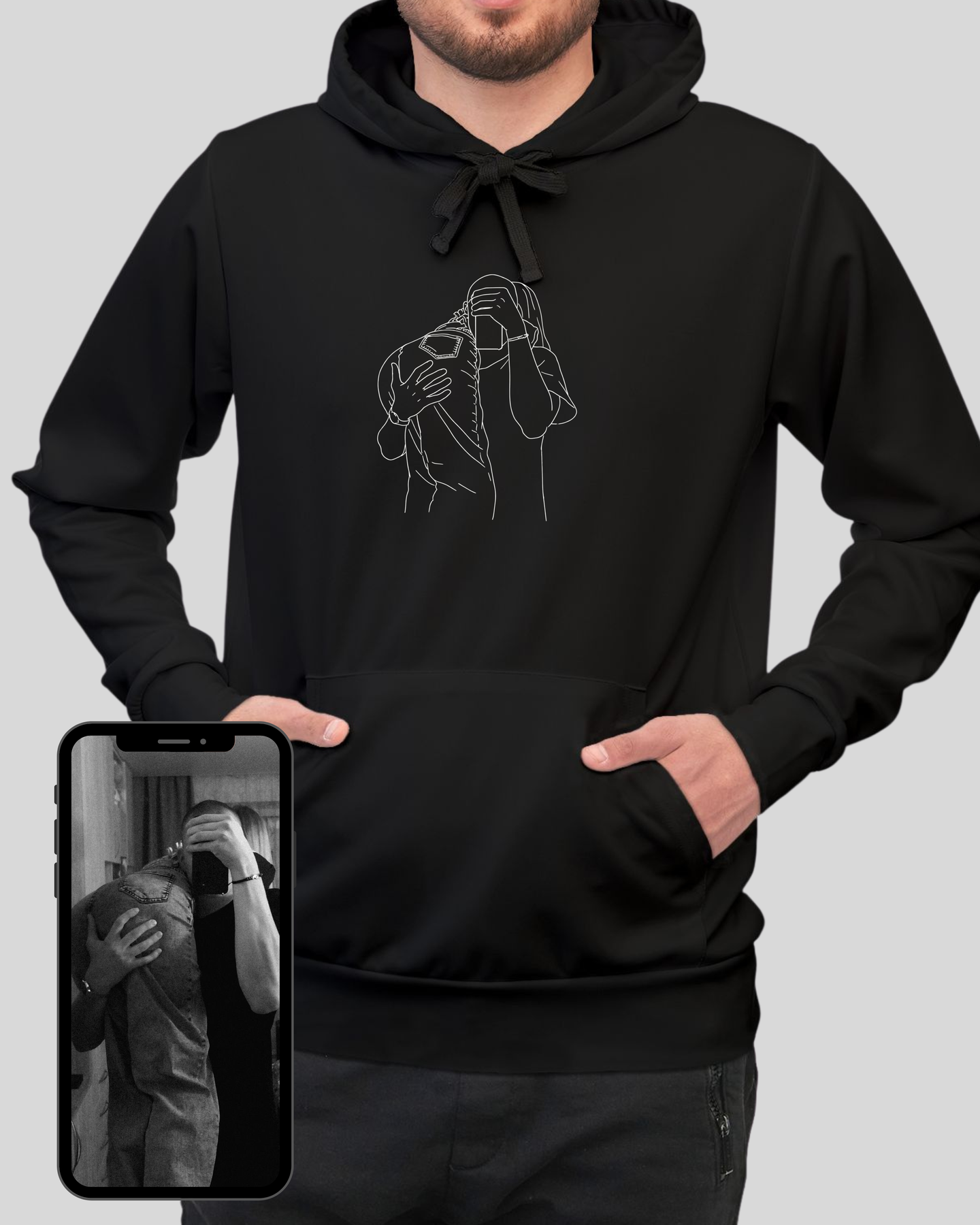 Spicy - lines Personalised spicy outline hoodie