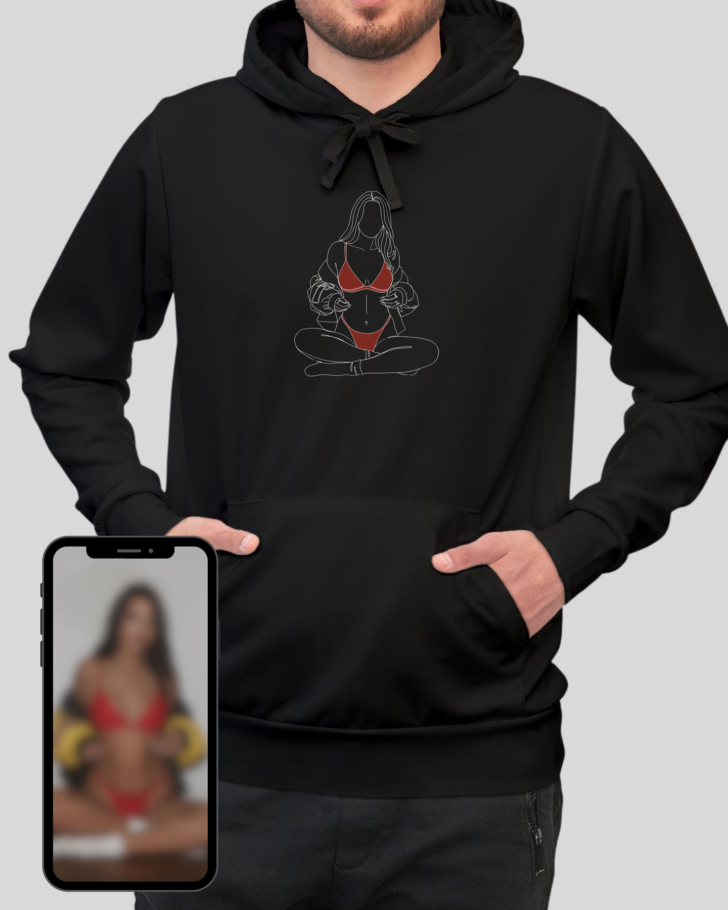 Spicy - lines Personalised spicy outline hoodie